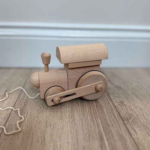 Pull along wooden toy train