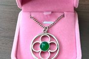 Sterling silver necklace with four -leaf floral pendant