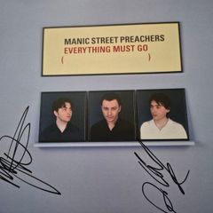 Manic Street Preachers Everything Must Go limited blue vinyl signed by james and nicky