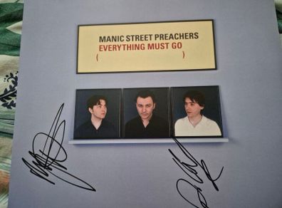 Manic Street Preachers Everything Must Go limited blue vinyl signed by james and nicky