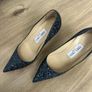 Jimmy Choo navy glitter heels Image 3