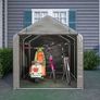 2.2M 1.6M Garden Waterproof Anti-UV Bike Storage Tent Bicycle Motorcycle Shed Shelter Outdoor Backyard Steel Frame PE Cover Zipper Door Large Grey Image 3