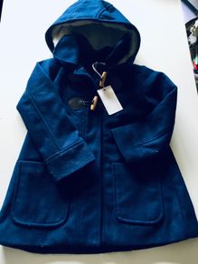 Pumpkin Patch Blue Fur Trim Coat