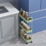 Brand New 3-Tier Storage Trolley Cart Slide-Out Slim Rolling Utility Cart Mobile Storage Image 3