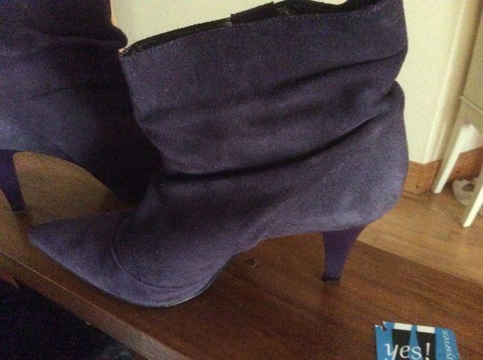 Purple leather boots