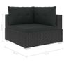 5 Piece Garden Lounge Set with Cushions Poly Rattan Black Image 8