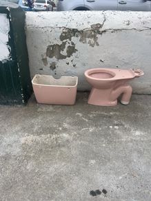 pink toilet retro vintage