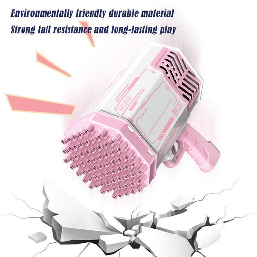 69Hole Bubble Gun Automatic Bubble Maker Luminous Kids Electric Bubble Machine