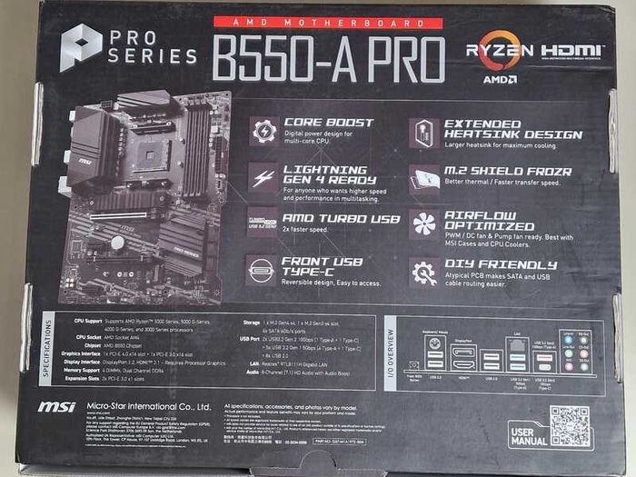 Msi B550 A-pro Atx Motherboard Am4