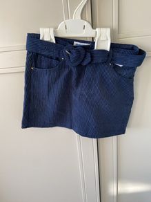 Mayoral navy cord belted mini skirt 4 years
