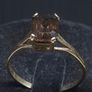 Vintage Birmingham 9ct Gold Smoky Quartz Ring Size 56 Image 2
