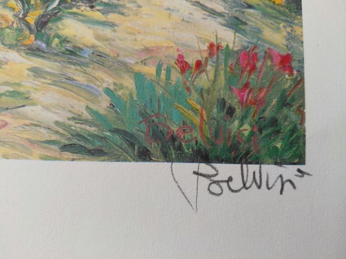Limited edition lithograph Chemin de village by Marcel Belvisi 226/390