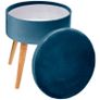 BRAND NEW Storage velvet stool made of polyester 36x44 cm color blue Image 4