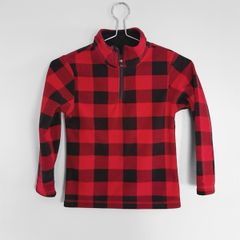 Pre Owned Place Black + Red Fleece Half Zip Jumper