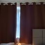 Pair of Brown Blackout Curtains with Eyelets Image 2