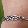 STERLING CELTIC Cuff Bangle Bracelet-Vintage 925 Silver-Birmingham Anchor LI Hallmark-Irish Promise Forever Love Me Image 2