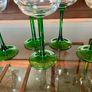 Classic Emerald Green Long Stem Wine Glasses made in France Image 4