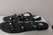 Black stud sandals size 6 tags tk maxx