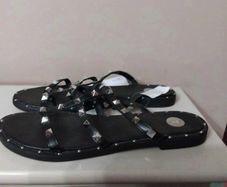 Black stud sandals size 6 tags tk maxx