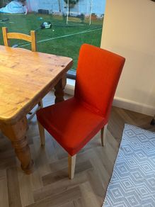 Country style solid wood kitchen table and 6 chairs