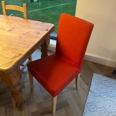 Country style solid wood kitchen table and 6 chairs