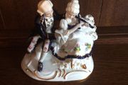 Vintage Blue and White Musical Figurienes Ornament