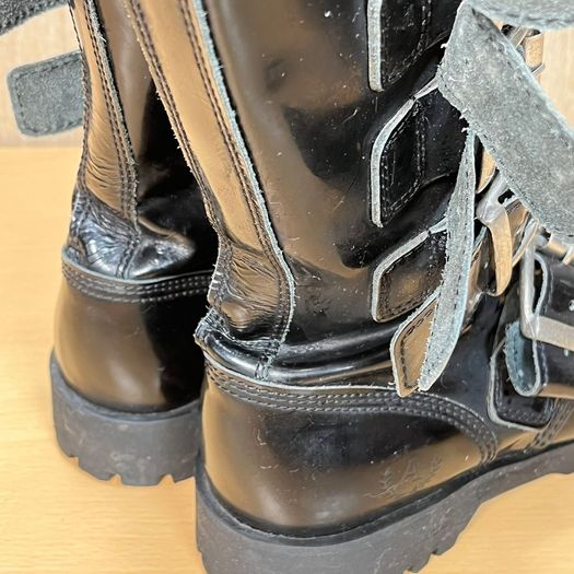 Alpha Rangers 14 Hole Black Combat Boots Buckle Gothic Biker Size UK 6 EU 40