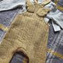 3-6m, With Tags Girls M&S Dungarees with Wings and Bodysuit included Image 9