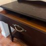 Dark Wood Hall Table with Drawer & Shelf Image 3