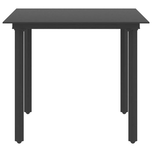 3 Piece Garden Dining Set PVC Rattan Black