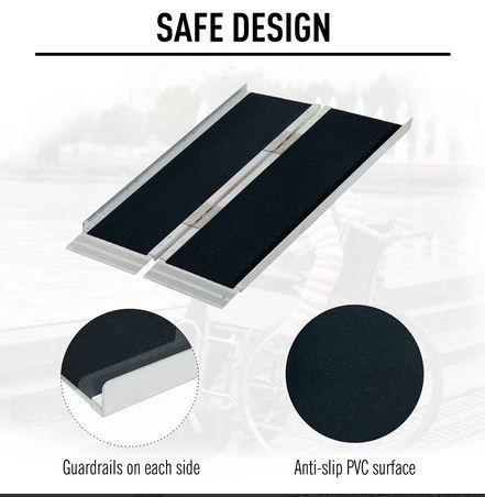 5ft Aluminium Multi-Use Mobility Assistance-Ramp Portable Handle Lock