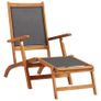 Sun Lounger Solid Acacia Wood and Textilene Image 5