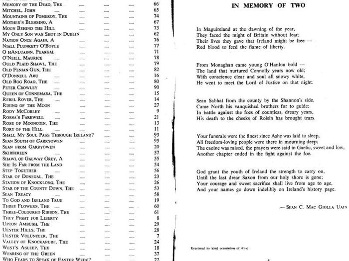 Songs Of The Irish Republic (published 1965)
