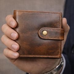 Genuine Leather Wallet for Men & Women Slim Trifold Card Holder Vintage Minimalist Wallet Valentine Day Gift