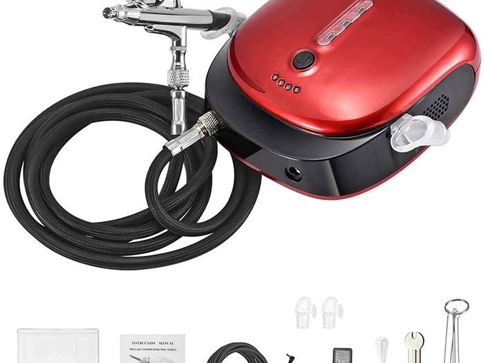 BRAND NEW EU US Stock Mini Airbrush Gun Set with Air Compressor Pressure Adjustment Dual Action Airbrush Kit for Painting,Cake,Craft,etc