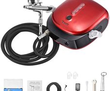 BRAND NEW EU US Stock Mini Airbrush Gun Set with Air Compressor Pressure Adjustment Dual Action Airbrush Kit for Painting,Cake,Craft,etc