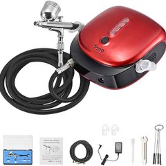BRAND NEW EU US Stock Mini Airbrush Gun Set with Air Compressor Pressure Adjustment Dual Action Airbrush Kit for Painting,Cake,Craft,etc