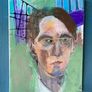 Original W.B Yeats William Butler Yeats Portrait in Abstract Painting by Artist Image 3