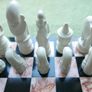 Vintage Marble Chess Board, 14 inch and Handcrafted African Soapstone Chess Set (king 6") Image 4