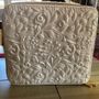 Estee lauder vanity case in white with floral applique style design