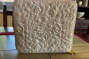 Estee lauder vanity case in white with floral applique style design