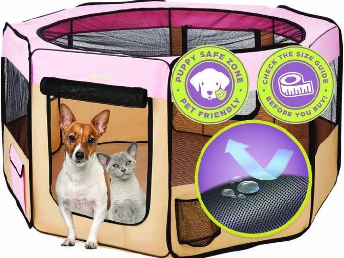 Pop Up Portable Playpen for Dog and Cat, Foldable | Indoor / Outdoor Kitten Pen & Travel Pet Carrier + Carrying Case (FREE POSTAGE)