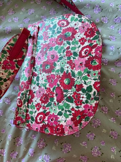 Kate Widson Floral Crossbody Bag with Gold Bow Clasp