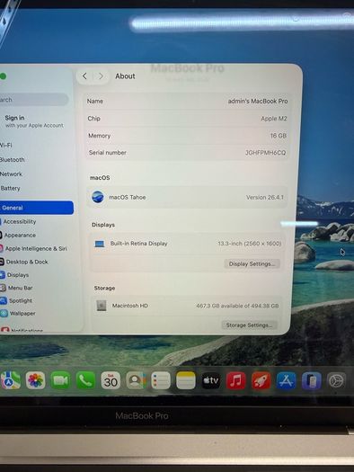 Apple Macbook Pro 13.3"-M2-16GB RAM-500GB SSD-Excellent Condition