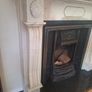 Castiron fireplace and surround plus marble mantlepiece and black stone heart Image 4