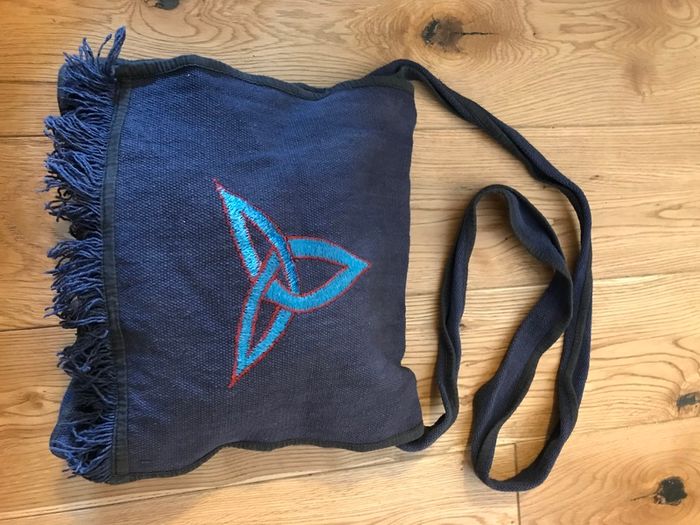 Blue Canvas Shoulder Bag