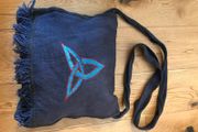 Blue Canvas Shoulder Bag