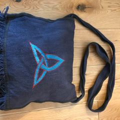 Blue Canvas Shoulder Bag