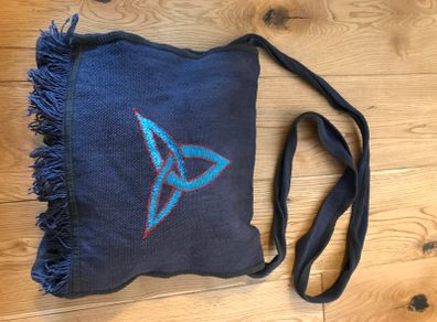Blue Canvas Shoulder Bag