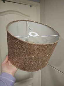 Boucle Peach Pink Sparkle Lamp Shade